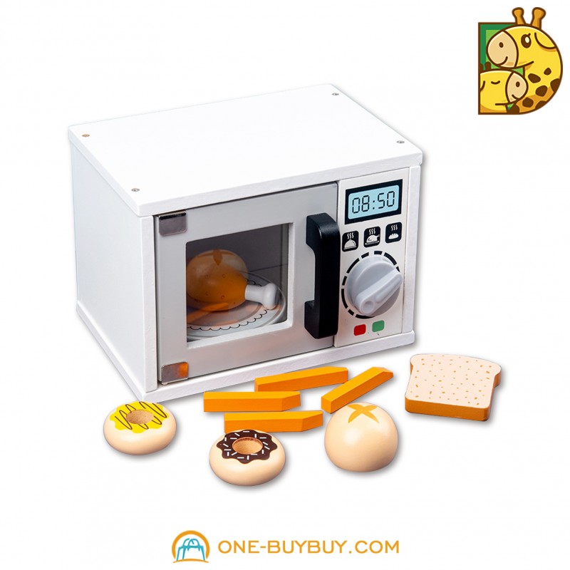 Деревянный игровой дом игрушка кухня кухонная утварь детские игрушки оптом деревянная европейская микроволновая печь игрушка белый 
