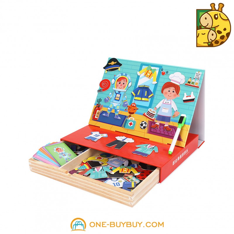 Детский деревянный мультфильм магнитный профессиональный набор