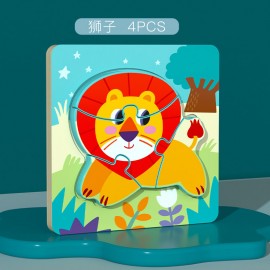 Детские игрушки горячие продажи развивающие игрушки Китай низкая цена детские развивающие мультфильм животных трехмерные головоломки детские дошкольного образования развивающие деревянные головоломки оптом лев 