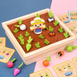 Овощная игра на память деревянная детская образовательная просвещение раннее образование когнитивная тяга редиска родитель-ребенок интерактивная настольная игра игрушки 