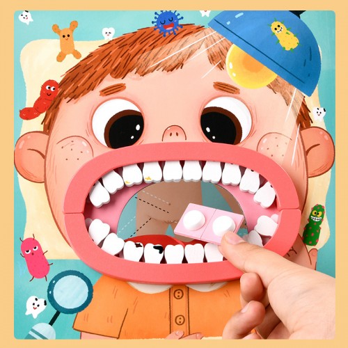 Трансграничная деревянная игрушка-доктор для девочек и мальчиков, имитация игрового домика, стетоскоп, шприц, стоматолог, набор, синий