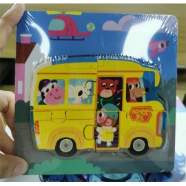 Детские игрушки горячие продажи развивающие игрушки Китай низкая цена детские развивающие мультфильм животных трехмерные головоломки детские дошкольного образования развивающие деревянные головоломки оптом автобус 