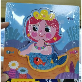 Детские игрушки горячие продажи развивающие игрушки Китай низкая цена детские развивающие мультяшные животные трехмерные головоломки детские дошкольные образовательные деревянные головоломки оптом русалка 