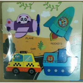 Деревянный большой блок трехмерная игрушка-головоломка для раннего образования детей морской транспорт животное трехмерная комбинация ручная головоломка 1 