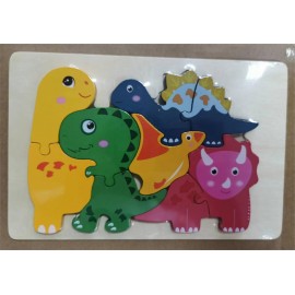 Детская игра-головоломка для детей 2-5 лет, просвещение, животное, динозавр, комбинация, деревянная головоломка, игрушка, оптовая продажа 