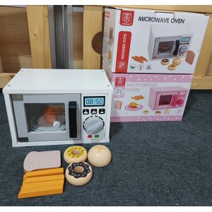 Деревянный игровой дом игрушка кухня кухонная утварь детские игрушки оптом деревянная европейская микроволновая печь игрушка белый