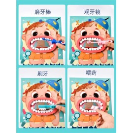 Трансграничная деревянная игрушка-доктор для девочек и мальчиков, имитация игрового домика, стетоскоп, шприц, стоматолог, набор, синий 