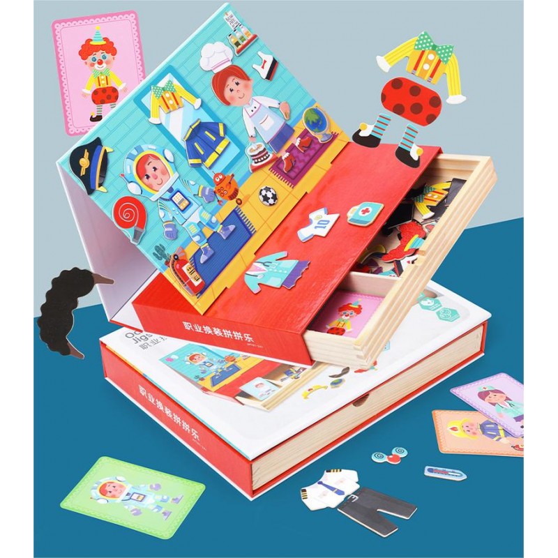 Детский деревянный мультфильм магнитный профессиональный набор 