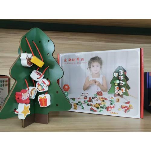 Детские развивающие игрушки, бисероплетение, зрительно-моторная координация, плетение елки, деревянное плетение, нанизывание, игрушки для раннего развития