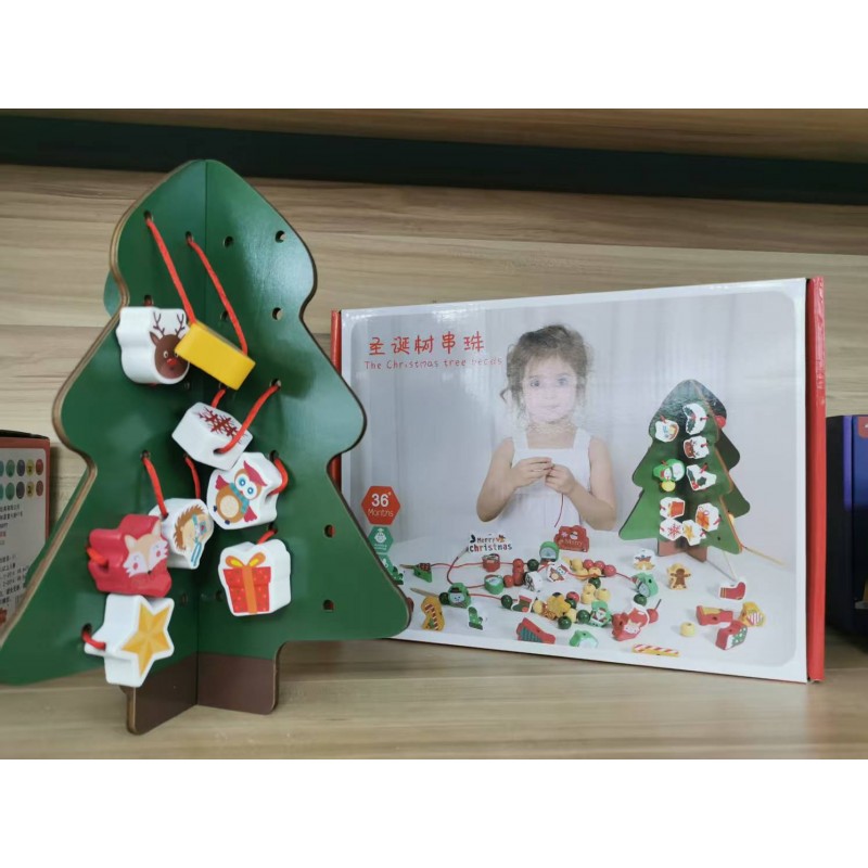 Детские развивающие игрушки, бисероплетение, зрительно-моторная координация, плетение елки, деревянное плетение, нанизывание, игрушки для раннего развития 