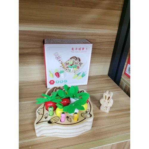 имитация кролика, магнитная деревянная игрушка с редисом, высокое качество, урожай, морковь, развивающие игрушки
