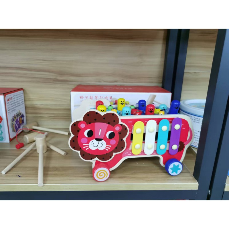 Многофункциональный лев ударил суслика, дети стучат пианино, ловят рыбу, играют в стол, слушают, концентрируются, развивающие игрушки 