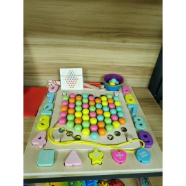 Деревянный многофункциональный зажим для бусин рыболовная игра детское цифровое познание детская головоломка раннее образование расчет устранение музыки 