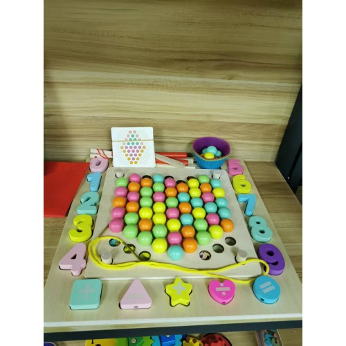 Деревянный многофункциональный зажим для бусин рыболовная игра детское цифровое познание детская головоломка раннее образование расчет устранение музыки