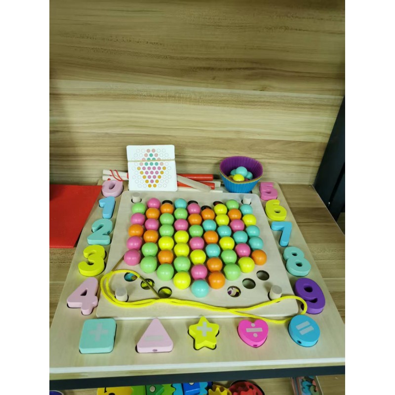 Деревянный многофункциональный зажим для бусин рыболовная игра детское цифровое познание детская головоломка раннее образование расчет устранение музыки 