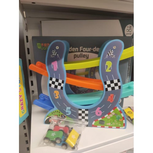 Детские интерактивные игрушки оптом, новые деревянные U-образные 4-слойные веселые горки