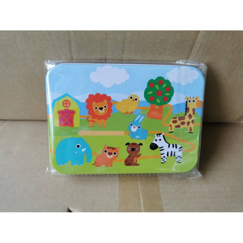 Буковая деревянная бусина, железная коробка для хранения, высококачественные детские развивающие игрушки, деревянная резьба, большая железная коробка, бисероплетение 